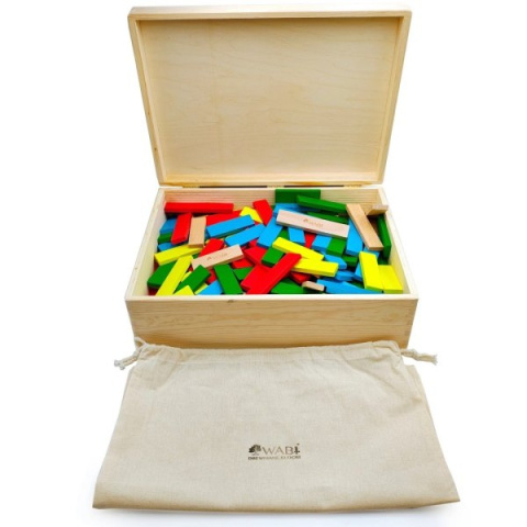 Klocki drewniane WABI Planks Edu Box [8+12 cm] - 200 szt.