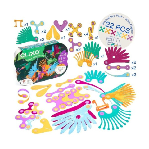 Klocki magnetyczne Clixo - Ptaki tropikalne - 22 el. Klocki magnetyczne Clixo - Ptaki tropikalne - 22 el.